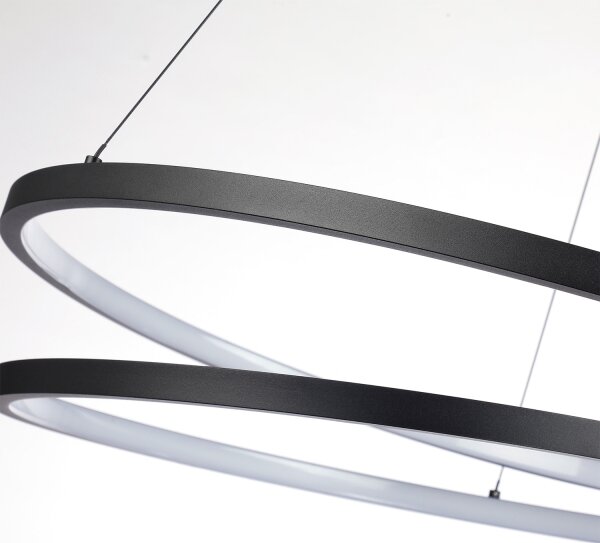 Brilagi-LED Stmievateľný závesný luster na lanku TWISTER LED/48W/230V pr. 50 cm čierna +DO