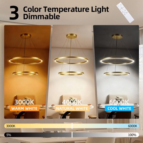 Brilagi - stmievateľný LED závesný luster na lanku PORTOFINO LED/98W/230V pr. 80 cm zlatý +DO
