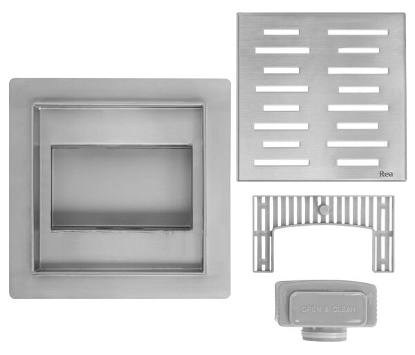 Rea Line, nerezový odtokový žľab 150x150 mm, oceľová, REA-G6205
