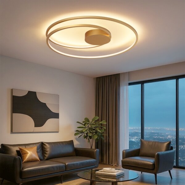 Brilagi-LED Stmievateľné stropné svietidlo TWISTER LED/105W/230V pr. 100 cm zlaté+DO