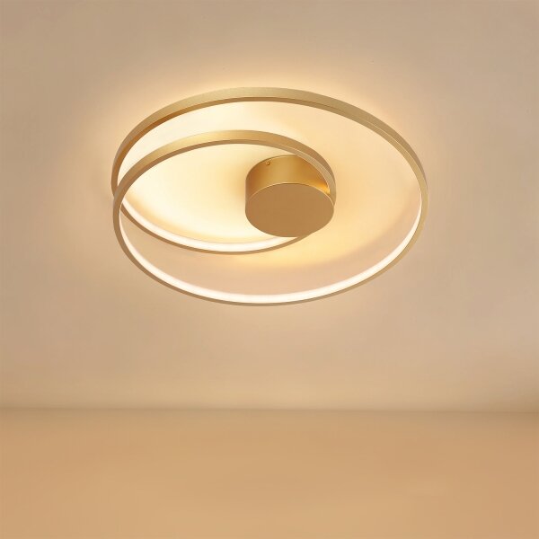 Brilagi- stmievateľné LED stropné svietidlo TWISTER LED/48W/230V pr. 50 cm zlaté + diaľkový ovládač