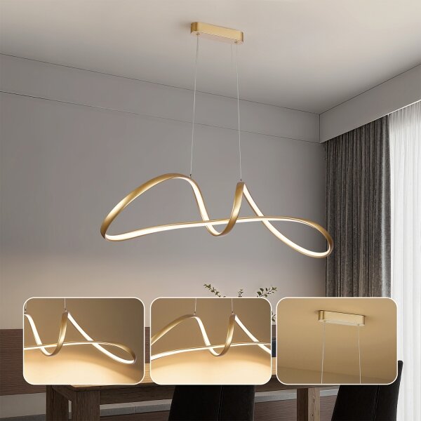 Brilagi-LED Stmievateľný luster na lanku TWISTER LED/60W/230V 3000-6000K zlatá+DO
