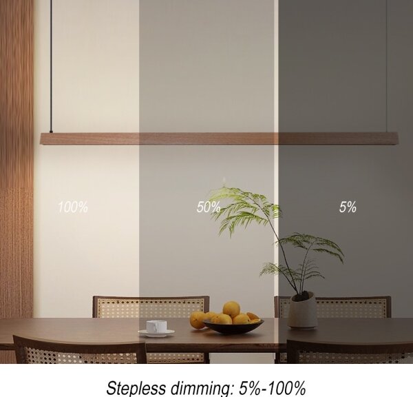 Immax NEO 07305L - LED stmievateľný luster na lankách MADEIRA 44W/230V Wi-Fi Tuya 202 cm dub