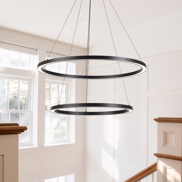 Brilagi - stmievateľný LED luster na lanku PORTOFINO LED/98W/230V pr. 80 cm čierna +DO