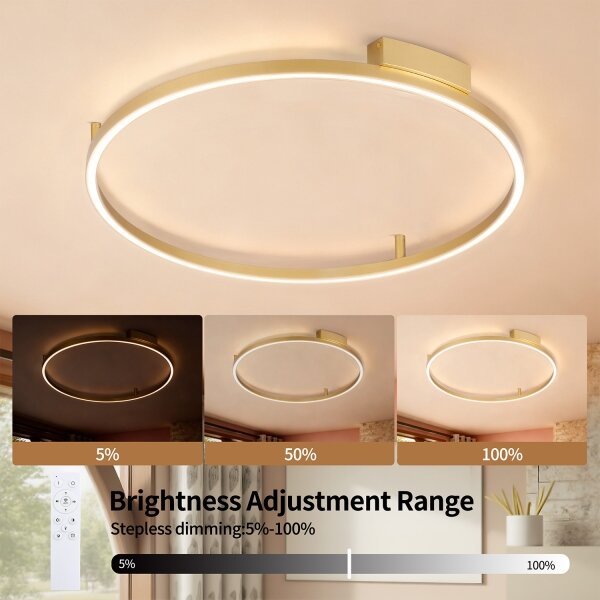 Brilagi - stmievateľné LED svietidlo PORTOFINO LED/60W/230V pr. 80 cm zlaté + DO
