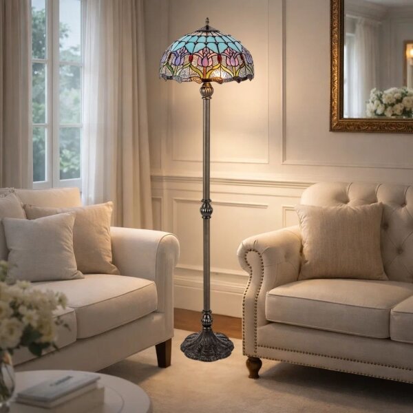 Brilagi - Tiffany vitrážová stojacia lampa LORAS 2xE27/60W/230V