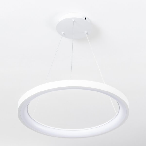 Brilagi - LED stmievateľný závesný luster na lanku FALCON SLIM LED/42W/230V priemer 50 cm biely + diaľkové ovládanie