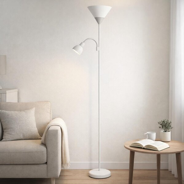 Brilagi - Stojacia lampa ARIANA 1xE27/100W/230V + 1xE14/25W biela