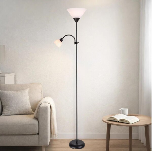 Brilagi - Stojacia lampa ARIANA 1xE27/100W/230V + 1xE14/25W čierna