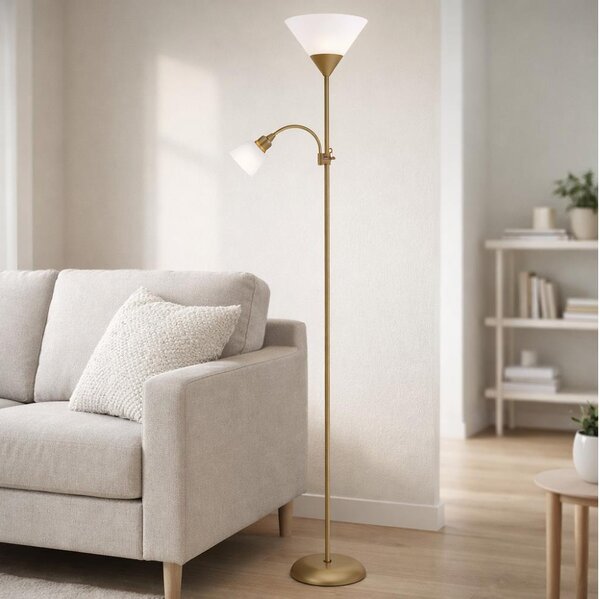 Brilagi - Stojacia lampa ARIANA 1xE27/100W/230V + 1xE14/25W zlatá