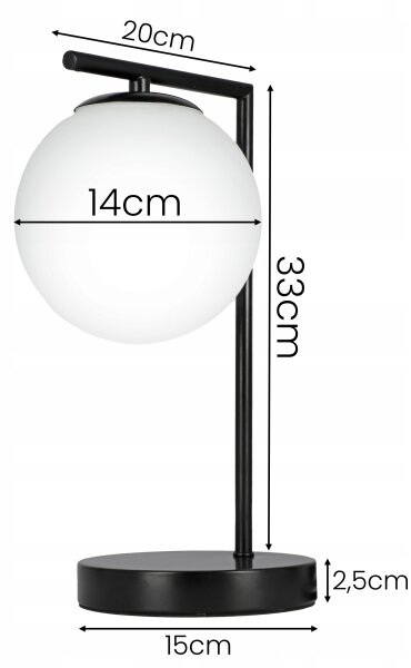 Stolová lampa 1xE27/40W/230V čierna/biela