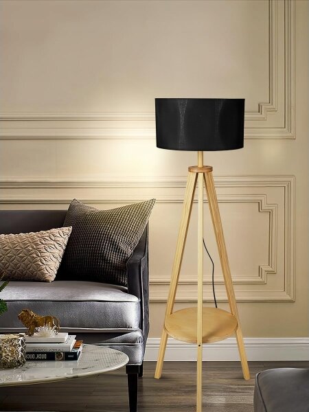 Stojacia lampa 1xE27/40W/230V čierna