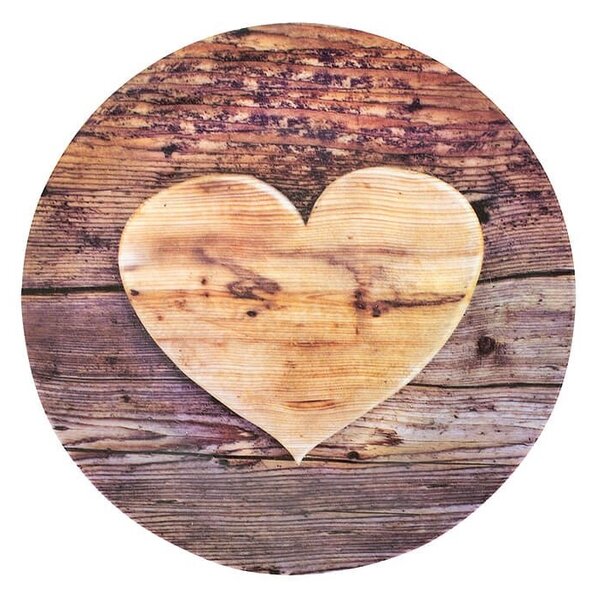 Dezertný tanier drevené srdce Wooden heart - 19 * 19 * 2cm