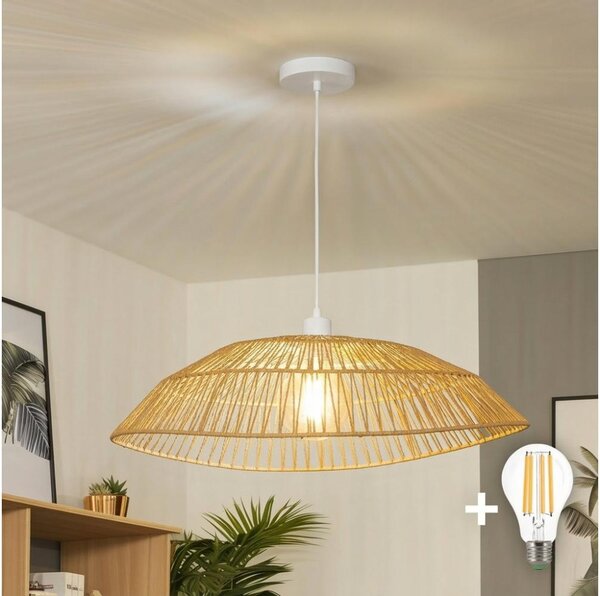 Brilagi - LED luster na lanku CERIA BOHO 1xE27/40W/230V pr. 70 cm hnedá