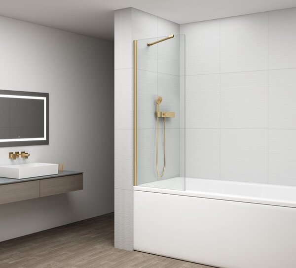 Polysan Polysan, FISA vaňová zástena 600x1500mm, mm, zlato mat, číre sklo, FS1062-G