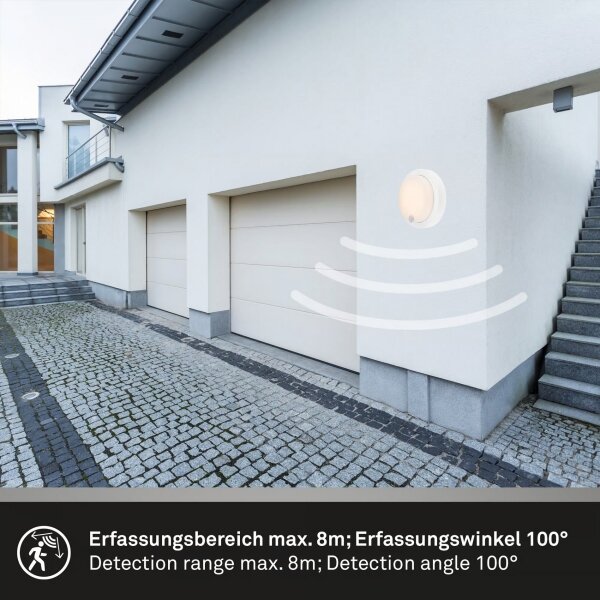 Brilo - LED nabíjateľné vonkajšie nástenné svietidlo s pohybovým senzorom LED/4W/5V 4400 mAh IP44 biele