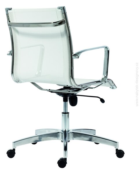 Kancelárska stolička KASE – 8850 MESH LOW BACK biela (kancelárska stolička so sieťovinou na sedáku a operadle)