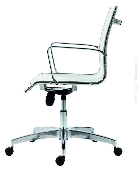 Kancelárska stolička KASE – 8850 MESH LOW BACK biela (kancelárska stolička so sieťovinou na sedáku a operadle)