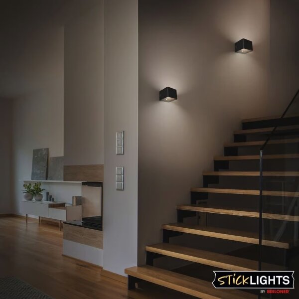 Briloner 3879015 - LED nabíjateľné nástenné svietidlo so senzorom BORRA LED/1,5W/5V 3600 mAh čierne