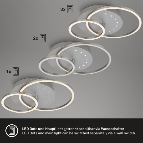 Brilo - stmievateľné stropné LED svietidlo LED/26W/230V 3000K matný chróm