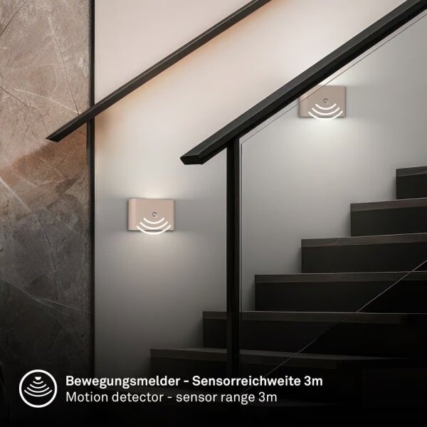 Briloner 3878011 - LED nabíjateľné nástenné svietidlo so senzorom CHAT LED/3W/5V 2000 mAh béžová