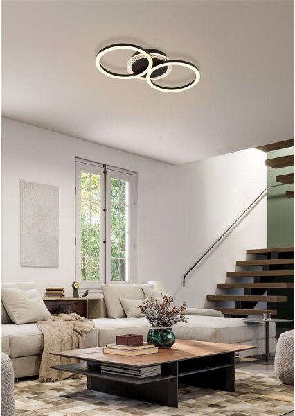 Searchlight 13651BK - LED stmievateľné stropné svietidlo CONTOUR LED/24W/230V 3000K