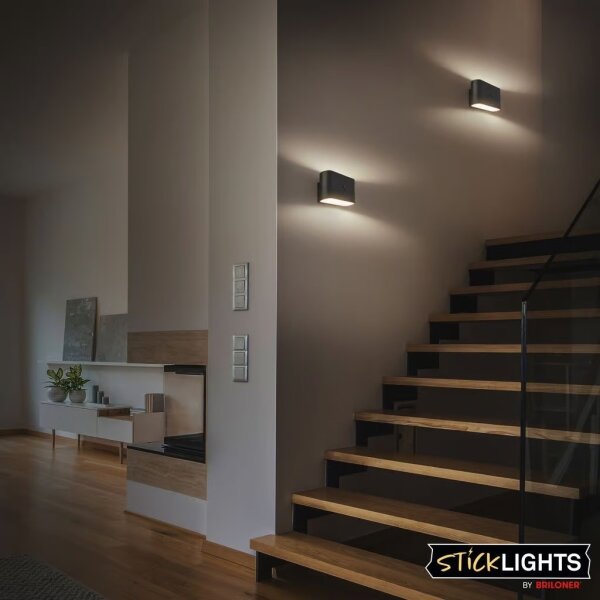 Briloner 3878015 - LED nabíjateľné nástenné svietidlo so senzorom CHAT LED/3W/5V 2000 mAh čierna