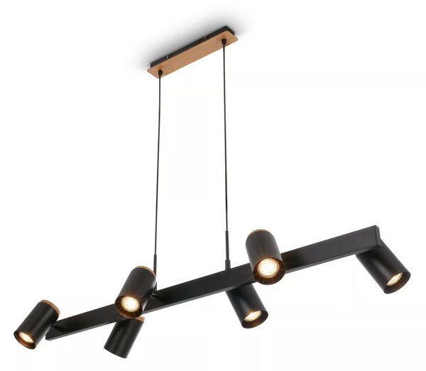 Briloner 4059065 - Závesný luster na lanku ERA 6xGU10/10W/230V čierny
