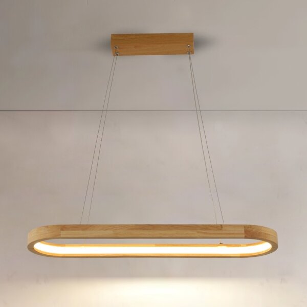 Brilagi - Drevený LED luster UMEA WOOD na lanku, 30W, 230V, 70x20 cm