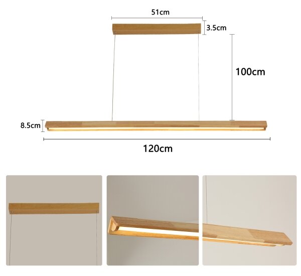 Brilagi - LED luster na lanku UMEA WOOD LED/30W/230V 120 cm drevo