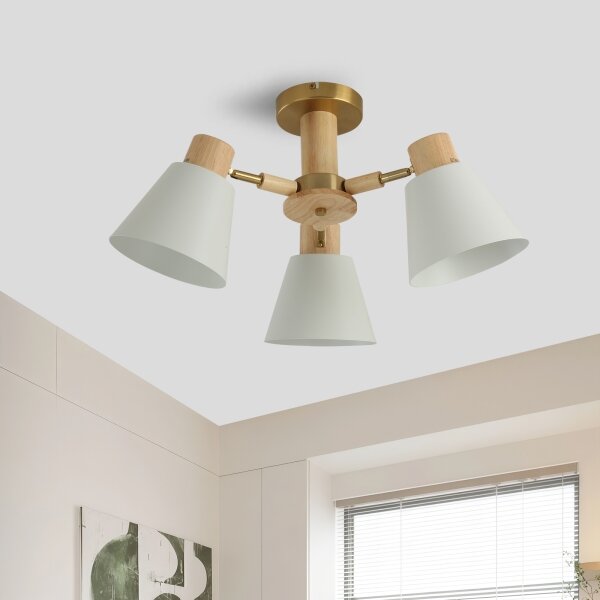 Brilagi - Prisadený luster LUND WOOD 3xE27/40W/230V pr. 50 cm drevo