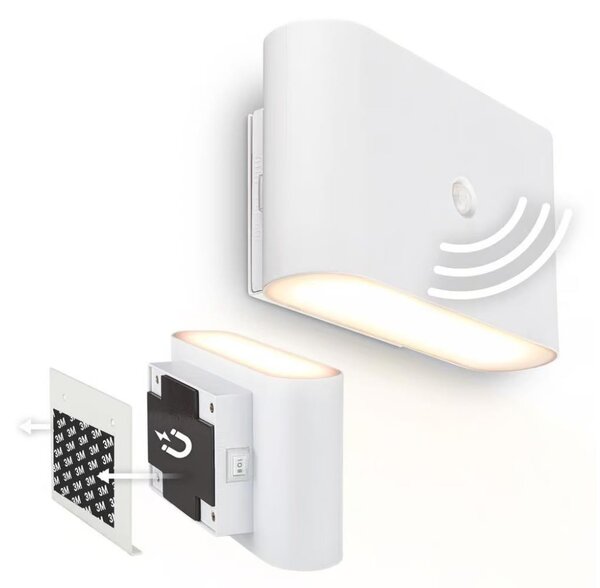 Briloner 3878016 - LED nabíjacie nástenné svietidlo so senzorom CHAT LED/3W/5V 2000 mAh biela