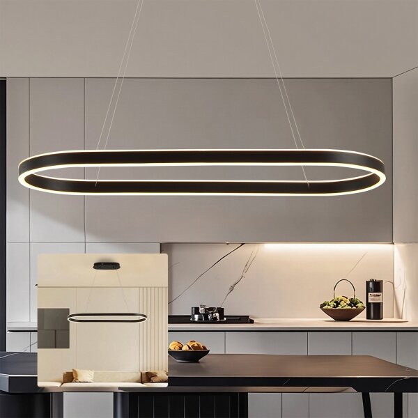 Brilagi - LED luster na lanku PONDIE LED/43W/230V 80x30 cm čierna