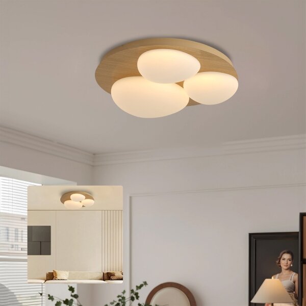 Brilagi - LED stropné svietidlo VISBY WOOD LED/36W/230V priemer 50 cm hnedé