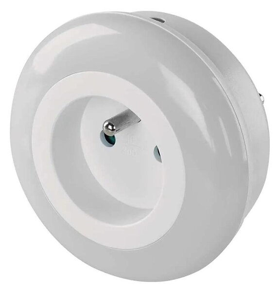 LED Nočné svetlo s čidlom a zásuvkou LED/0,3W/230V
