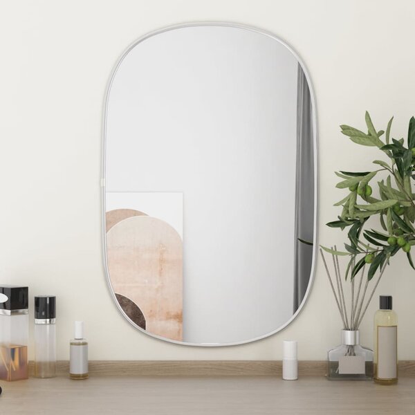 Nástenné zrkadlo strieborné 60x40 cm