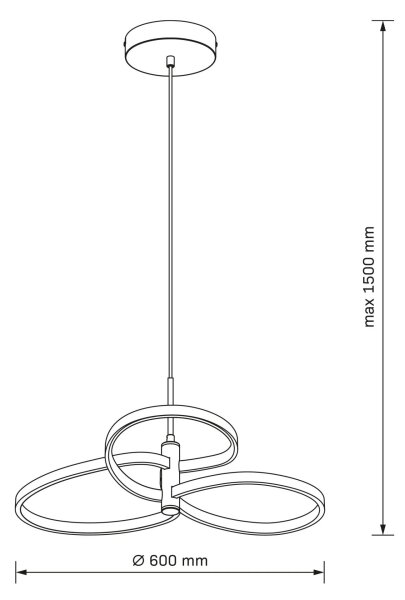 LED luster na lanku RIBBON LED/25W/230V 4000K čierny