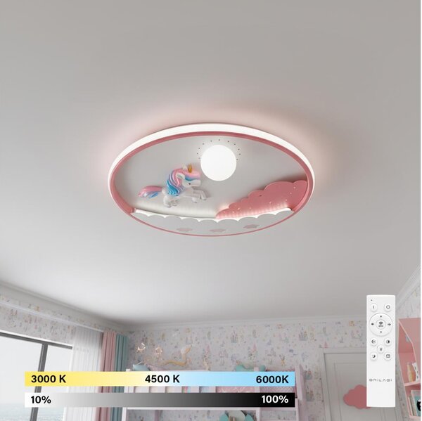 Brilagi -LED Stmievateľné detské stropné svietidlo UNICORN LED/68W/230V 3000-6000K+DO