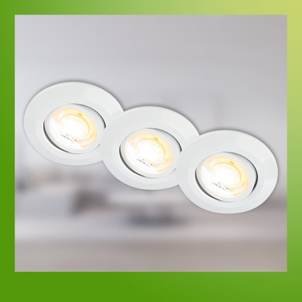 Briloner 7586036 - SADA 3xLED kúpeľňové podhľadové svietidlo KLIRA LED/4,9W/230V IP23 biela