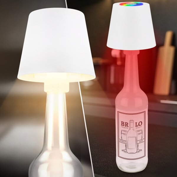 Briloner 7510016 - LED RGBW stmievateľná stolná lampa CALIDA 2,5W/5V IP44 1200 mAh biela