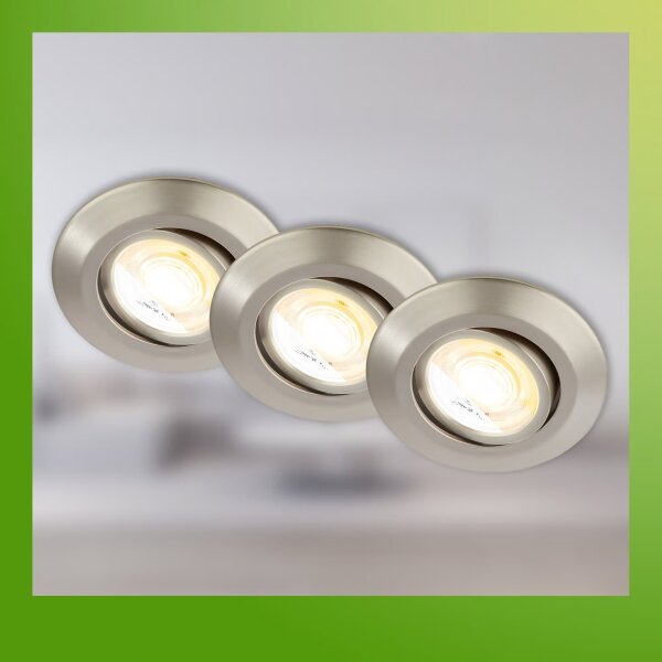 Briloner 7586032 - sada 3x LED kúpeľňových podhľadových svietidiel KLIRA LED/4,9W/230V IP23 chróm