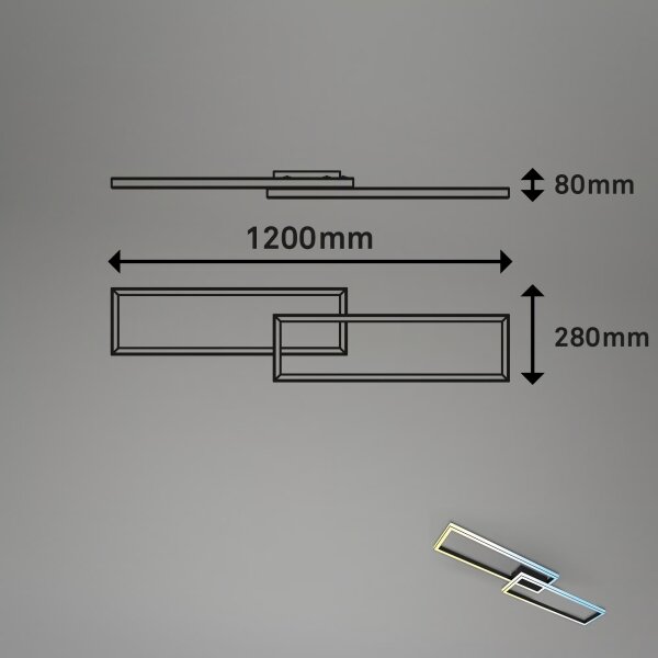 Briloner 3761015 - Stmievateľné LED stropné svietidlo LED/45W/230V 2700-6500K+DO čierne