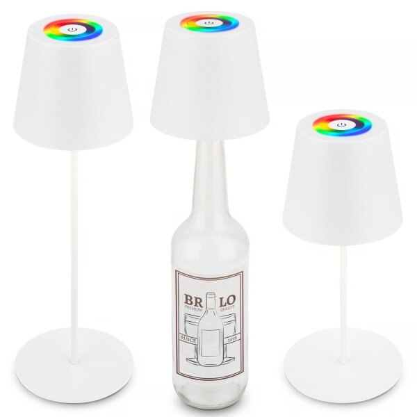 Briloner 7510016 - LED RGBW stmievateľná stolná lampa CALIDA 2,5W/5V IP44 1200 mAh biela