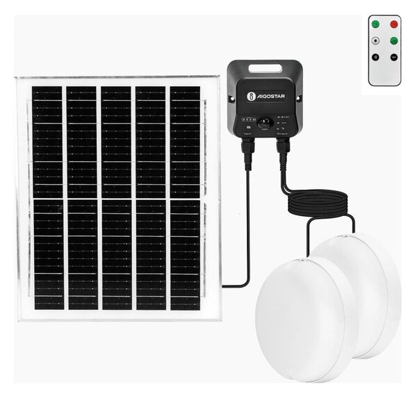 Aigostar - Sada 2x LED solárne stropné svietidlo LED/3,7V 12000 mAh IP65 + diaľkové ovládanie