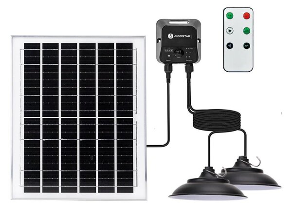 Aigostar - LED solárny luster 2xLED/70W/12V 12000 mAh 6500K pr. 23,5 cm + diaľkové ovládanie