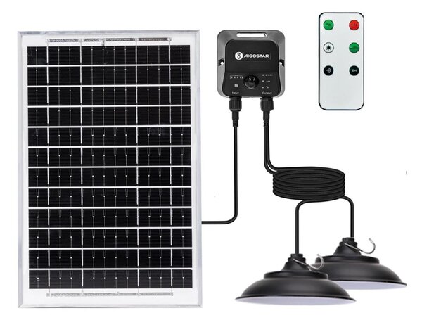 Aigostar - LED solárny luster so senzorom 2xLED/35W/12V 6000mAh 6500K pr.15cm+DO