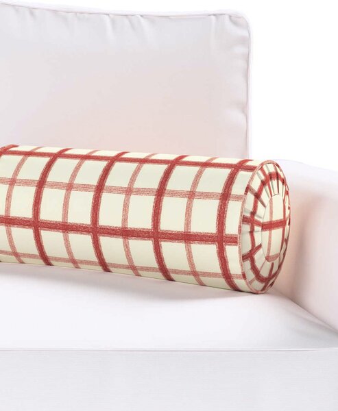 Valcový vankúš so záhybmi farba produktu červená látka vzorované