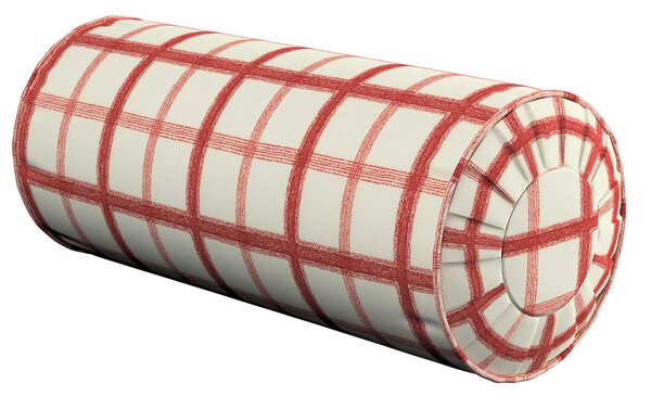 Valcový vankúš so záhybmi farba produktu červená látka vzorované