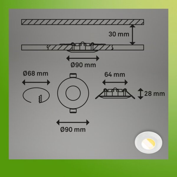 Briloner 7588036 - SADA 3xLED kúpeľňové podhľadové svietidlo KLIRA 3xLED/4,9W/230V IP44 biela