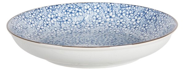Hlboký tanier modré kvietky BlueFlow - Ø20 * 4 cm